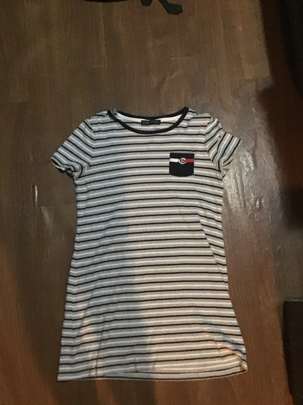 Tommy Hilfiger Black, White & Red Striped Tee Dress